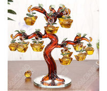 黃水晶搖錢樹 寓意吉祥的精致工藝品